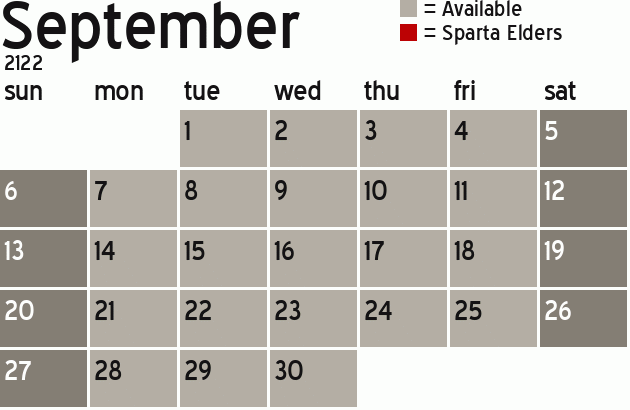 Missionary Dinner Calendar