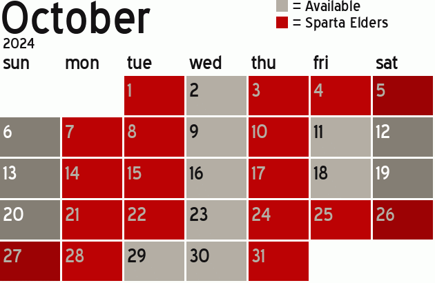 Missionary Dinner Calendar