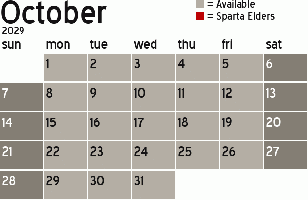 Missionary Dinner Calendar