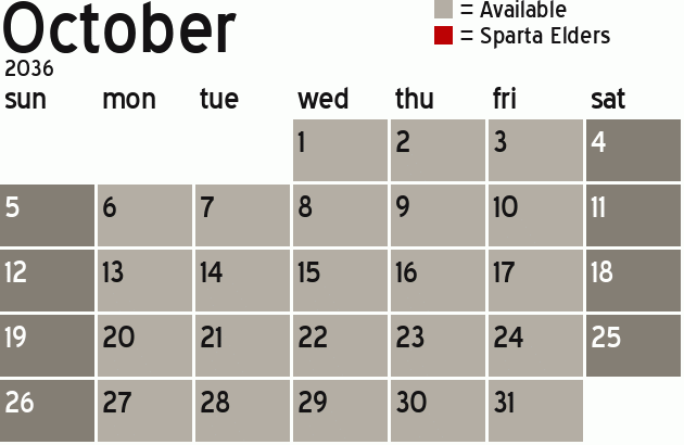 Missionary Dinner Calendar