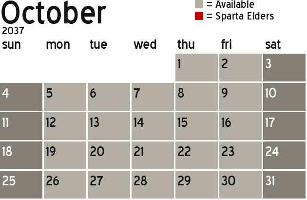 Missionary Dinner Calendar