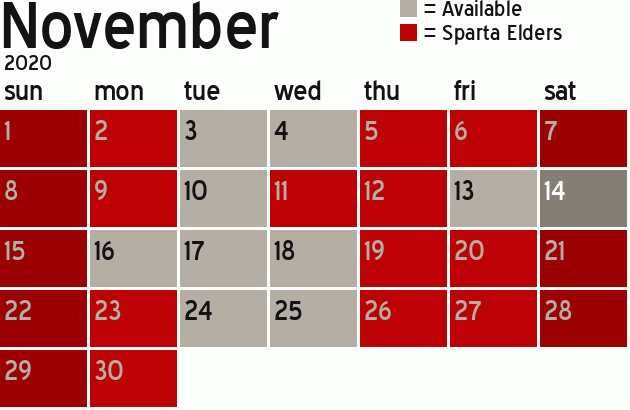 Missionary Dinner Calendar