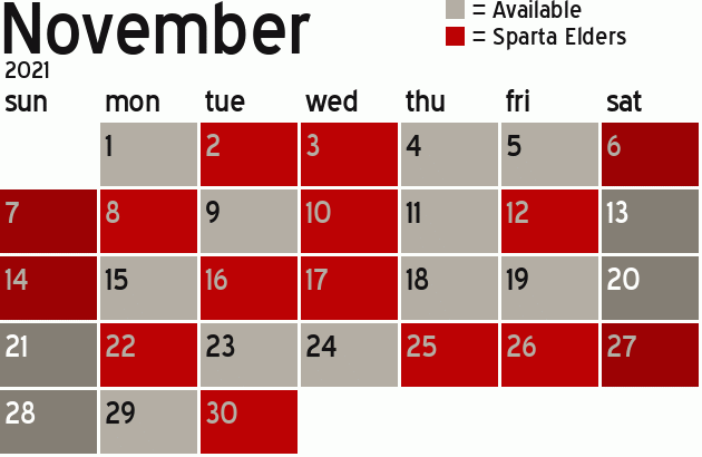 Missionary Dinner Calendar