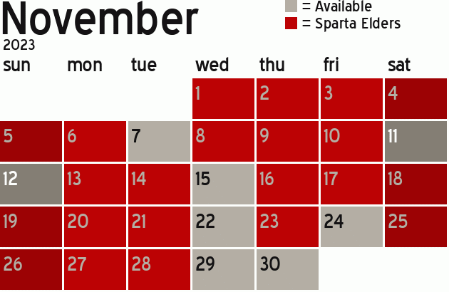 Missionary Dinner Calendar