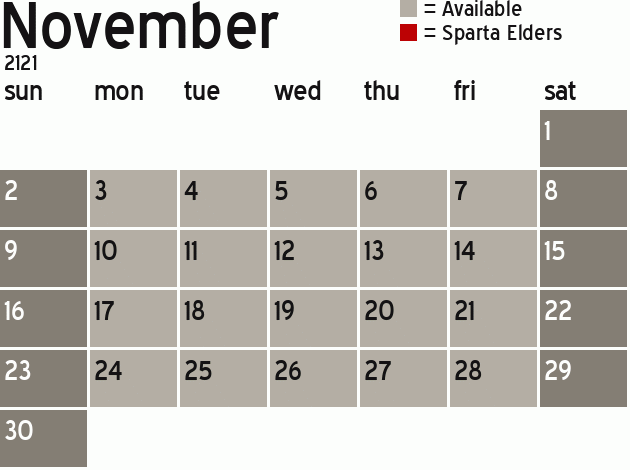 Missionary Dinner Calendar