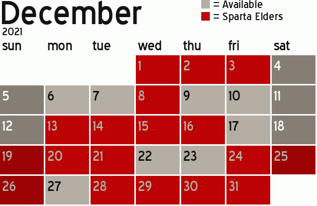 Missionary Dinner Calendar