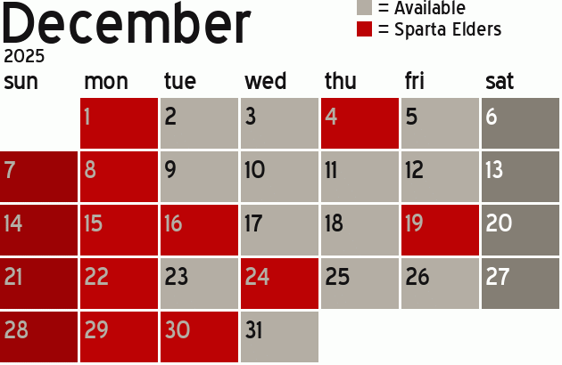 Missionary Dinner Calendar