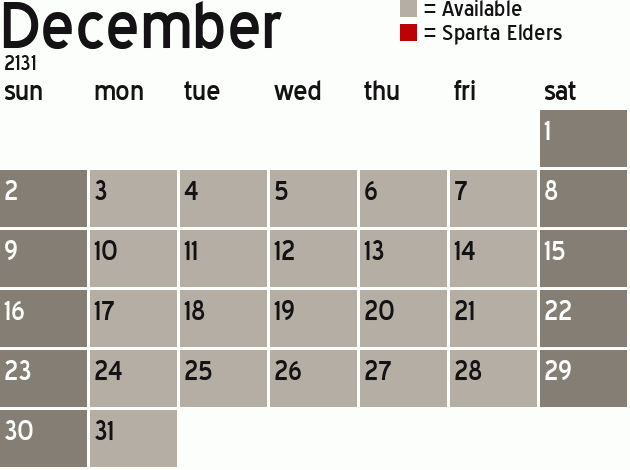 Missionary Dinner Calendar